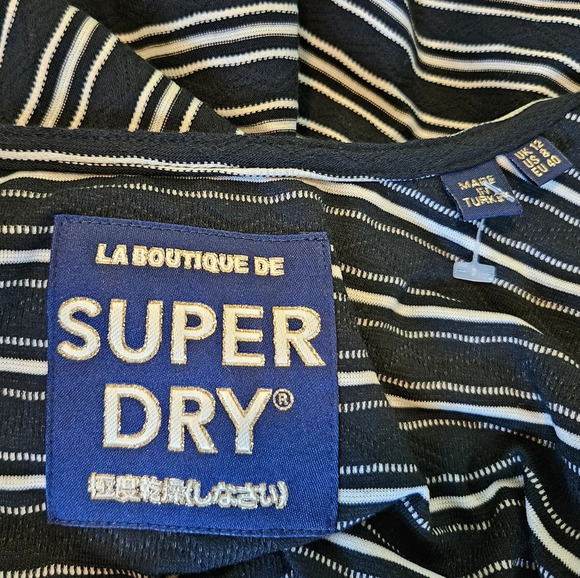 Superdry Black & White Striped Miami Stretch BodyCon Tank Dress sz 8. Summer - Picture 11 of 11